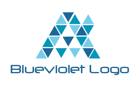 mosaic tiles in triangle structure construction logo