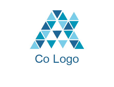 mosaic tiles in triangle structure construction logo