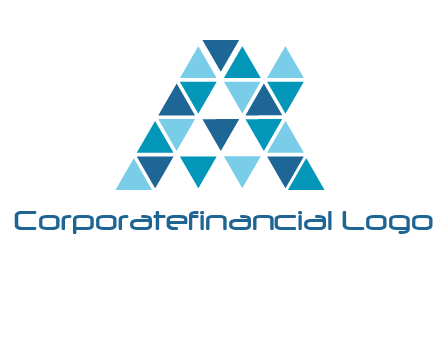 mosaic tiles in triangle structure construction logo