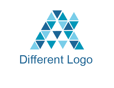 mosaic tiles in triangle structure construction logo
