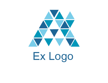 mosaic tiles in triangle structure construction logo
