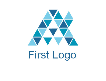mosaic tiles in triangle structure construction logo
