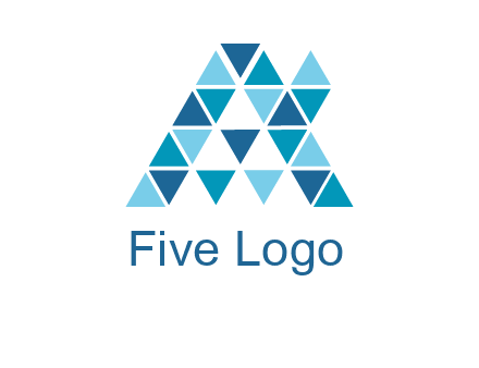 mosaic tiles in triangle structure construction logo