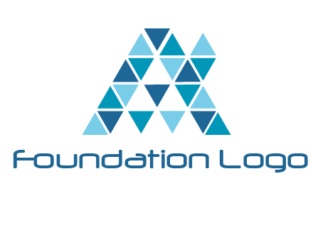 mosaic tiles in triangle structure construction logo