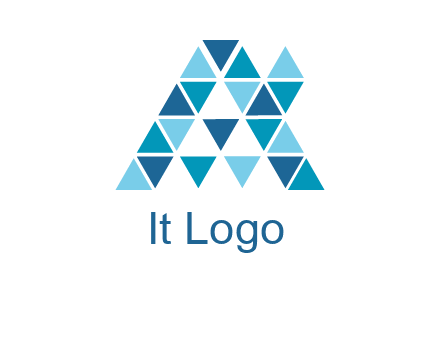 mosaic tiles in triangle structure construction logo