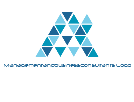 mosaic tiles in triangle structure construction logo
