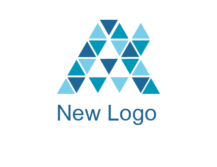 mosaic tiles in triangle structure construction logo