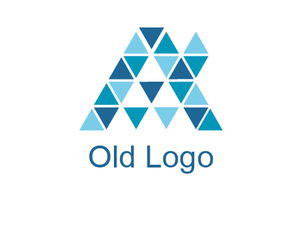 mosaic tiles in triangle structure construction logo
