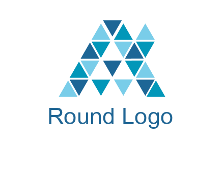 mosaic tiles in triangle structure construction logo