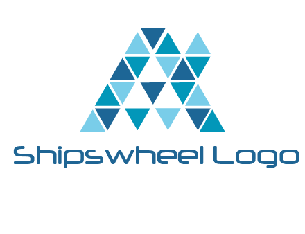 mosaic tiles in triangle structure construction logo