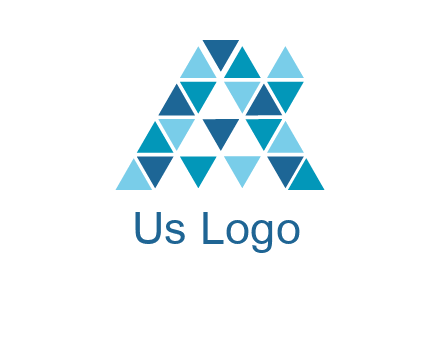 mosaic tiles in triangle structure construction logo