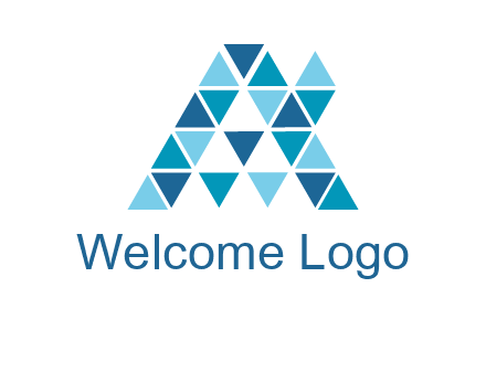 mosaic tiles in triangle structure construction logo