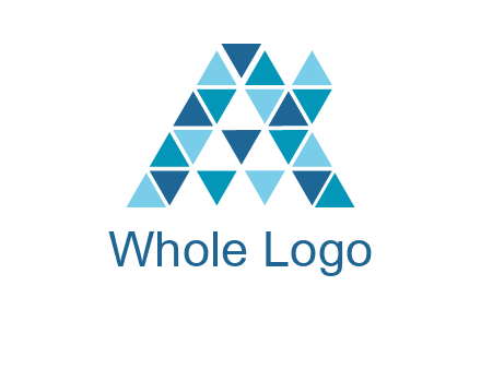 mosaic tiles in triangle structure construction logo