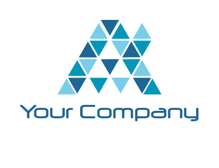 mosaic tiles in triangle structure construction logo