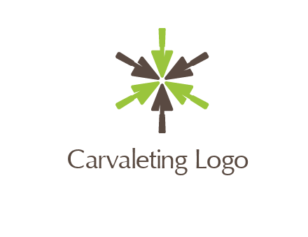 gardening shovels pointing towards a center
