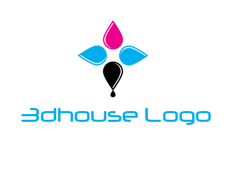 color drops in cross formation symbol