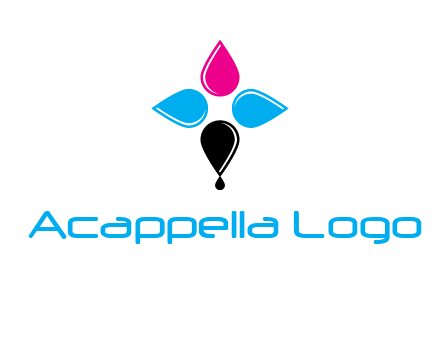 color drops in cross formation symbol