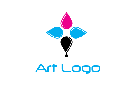 color drops in cross formation symbol