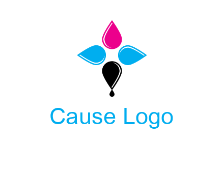color drops in cross formation symbol