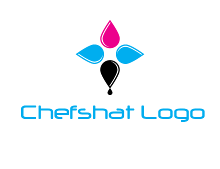 color drops in cross formation symbol