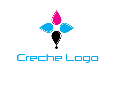 color drops in cross formation symbol