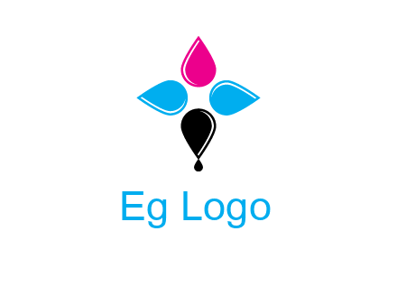 color drops in cross formation symbol