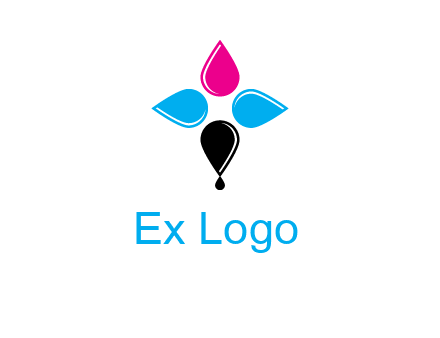 color drops in cross formation symbol