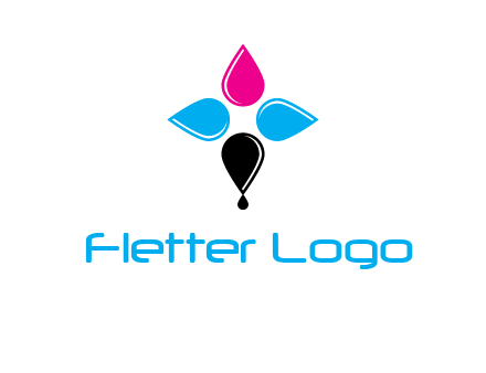 color drops in cross formation symbol