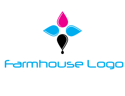 color drops in cross formation symbol