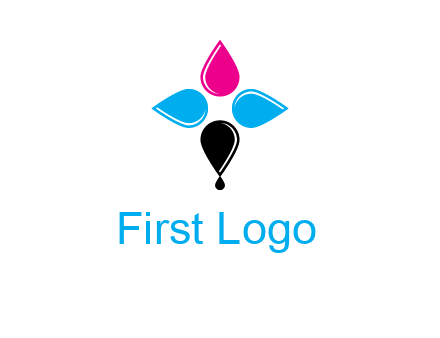 color drops in cross formation symbol