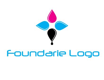 color drops in cross formation symbol