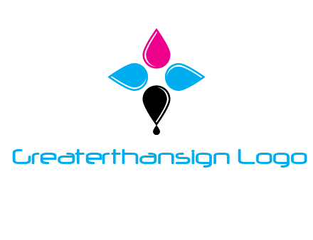 color drops in cross formation symbol