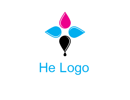 color drops in cross formation symbol