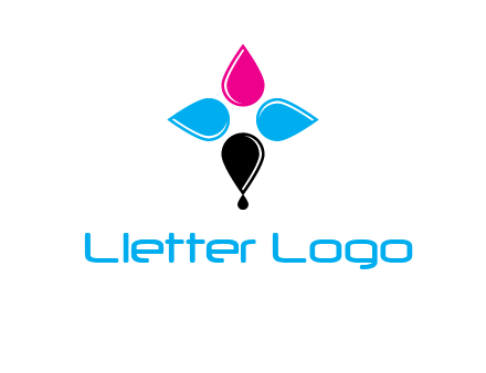 color drops in cross formation symbol
