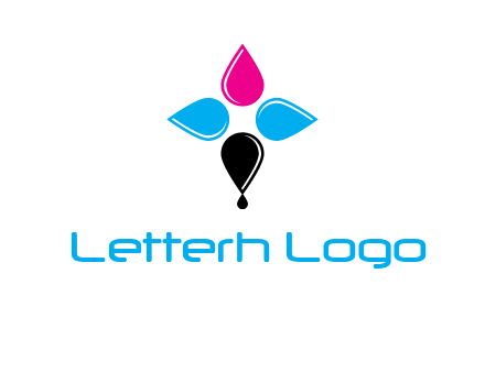 color drops in cross formation symbol