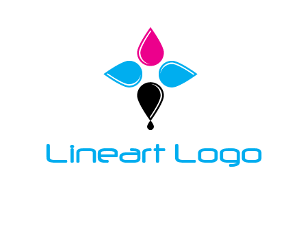 color drops in cross formation symbol