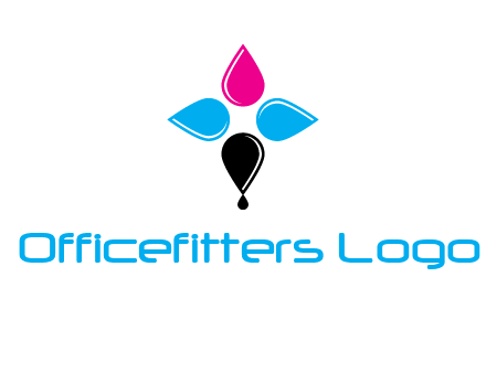 color drops in cross formation symbol