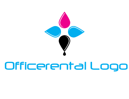 color drops in cross formation symbol