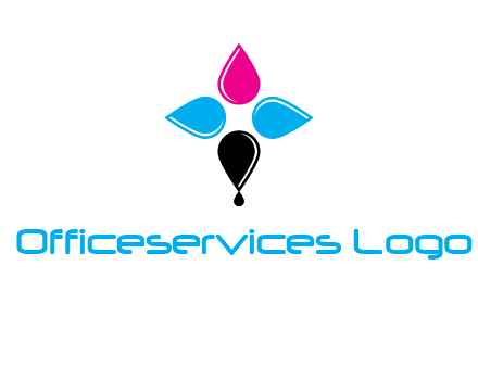 color drops in cross formation symbol