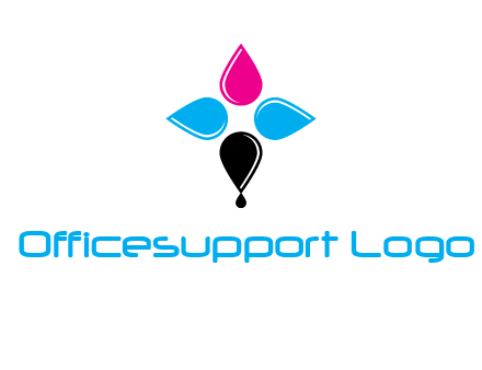 color drops in cross formation symbol