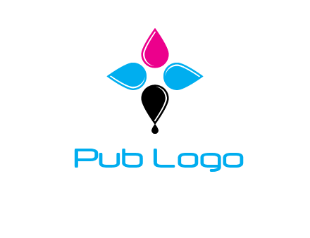 color drops in cross formation symbol