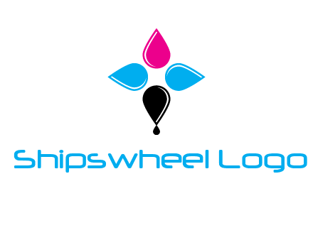 color drops in cross formation symbol