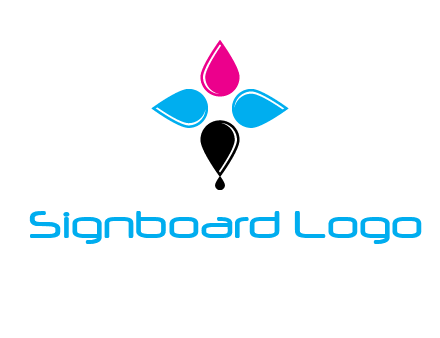 color drops in cross formation symbol