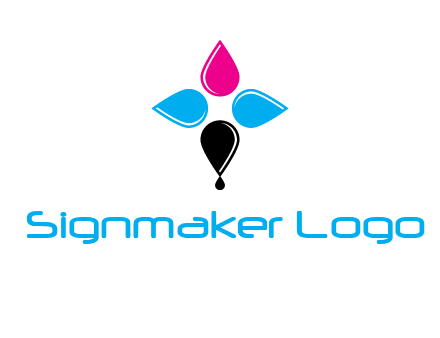 color drops in cross formation symbol