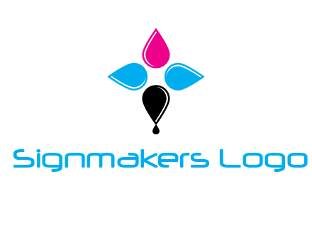 color drops in cross formation symbol