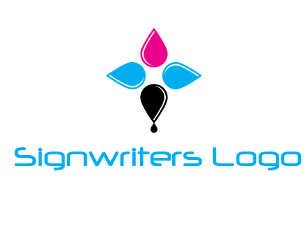 color drops in cross formation symbol