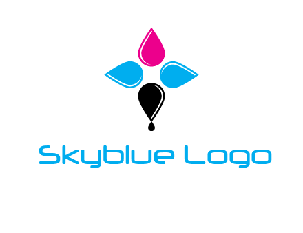 color drops in cross formation symbol