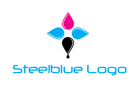 color drops in cross formation symbol
