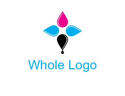 color drops in cross formation symbol