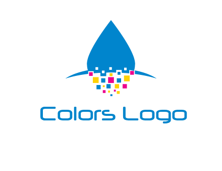drop and pixels printing logo